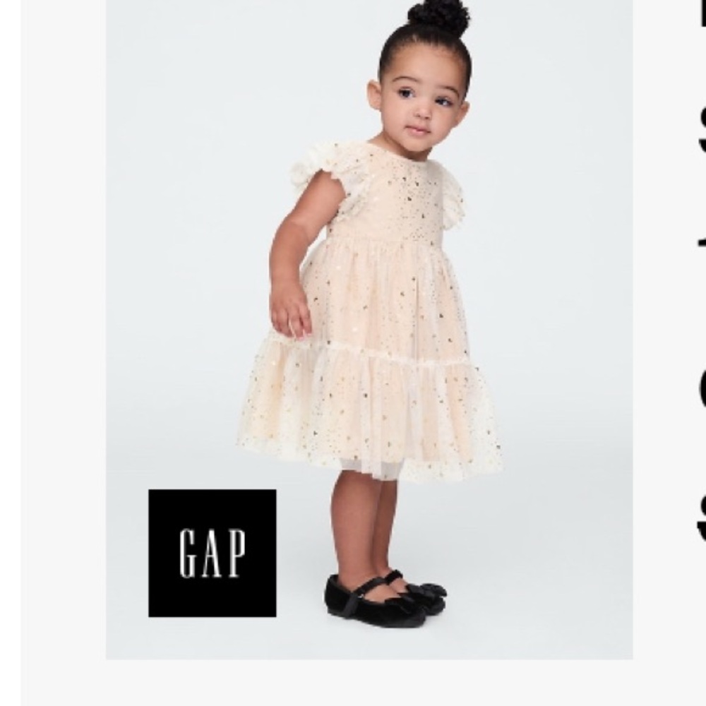 GAP Cream and Gold Baby Dress
